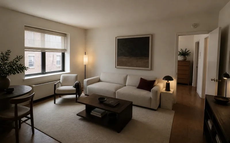 Living room redesigned with Interizo AI interior design