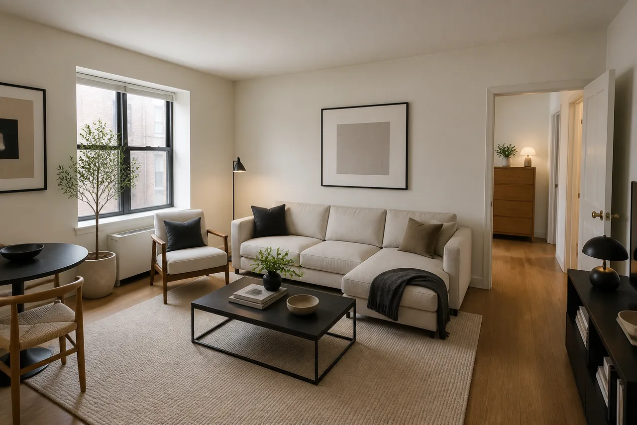 Modern minimal room design created from a source photograph